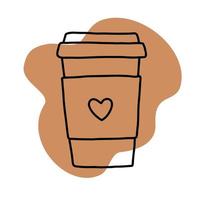 icono de café lineart, ilustración de vector de color simple tranquilo