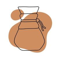 Coffee icon lineart, calm simple color vector illustration