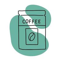 icono de café lineart, ilustración de vector de color simple tranquilo