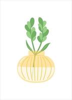 Flower in vase, simple flat design vector illustration