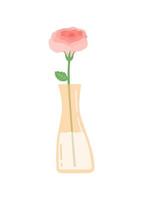 Flower in vase, simple flat design vector illustration