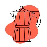 icono de café lineart, ilustración de vector de color simple tranquilo