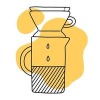 icono de café lineart, ilustración de vector de color simple tranquilo