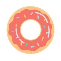 Summer rubber ring donut in flat design, vector illustration