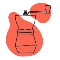 icono de café lineart, ilustración de vector de color simple tranquilo