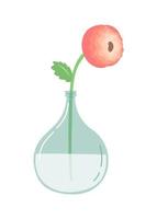 Flower in vase, simple flat design vector illustration