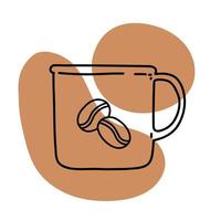 icono de café lineart, ilustración de vector de color simple tranquilo