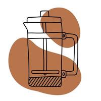 Coffee icon lineart, calm simple color vector illustration