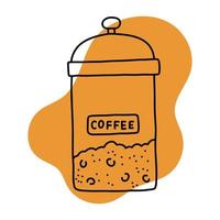 icono de café lineart, ilustración de vector de color simple tranquilo