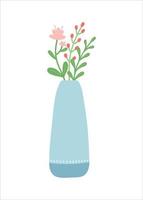 Flower in vase, simple flat design vector illustration