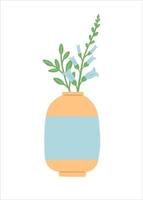 Flower in vase, simple flat design vector illustration