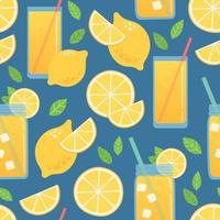 Lemon and lemonade seamless pattern, vector illustration