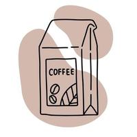 icono de café lineart, ilustración de vector de color simple tranquilo