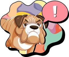 A dog thinking with exclamation mark in callouts vector