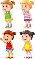 Set of different toddler girls