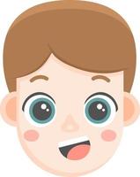 Cute boy face, vector illustration