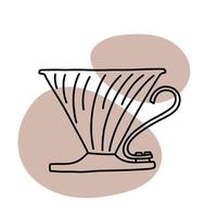 icono de café lineart, ilustración de vector de color simple tranquilo