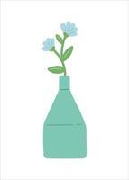 Flower in vase, simple flat design vector illustration