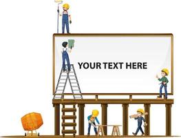 Empty board with construction site theme vector