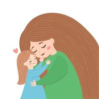 Mother and daughter, illustration for Mothers Day. Vector illustration