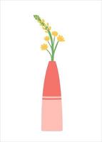 Flower in vase, simple flat design vector illustration