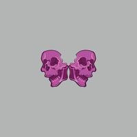 skull character illustration on grey background.eps vector