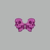 skull character illustration on grey background.eps vector