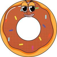 personaje de dibujos animados de donut sobre fondo blanco vector