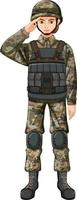 Soldier in uniform cartoon character vector