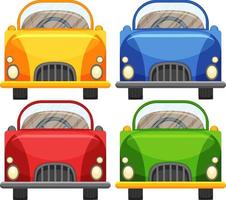 Different classic car toys in cartoon design vector