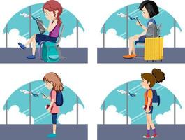 Simple character of tourists vector