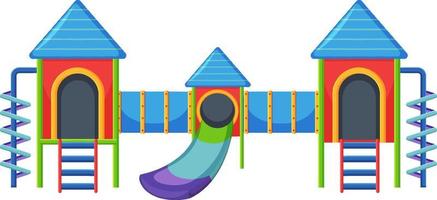 A children playground slide set on white background vector