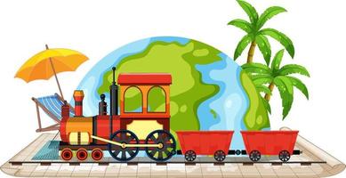 tren con escenario natural vector