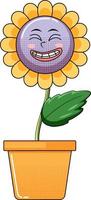 A flower cartoon character on white background vector