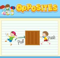 Opposite words with pictures for kids vector