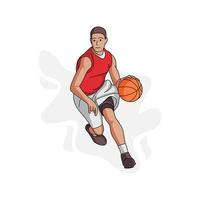 personaje de baloncesto de ilustración vector