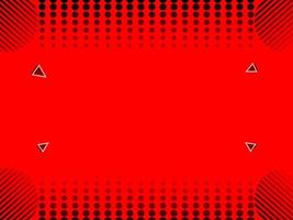 Memphis red background with circle and triangle elements vector