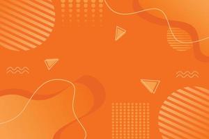 Memphis orange background with halftone and line elements vector