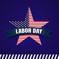 USA Labor Day greeting card with USA national flag colors background and handwritten text Happy Labor Day. Vector illustration.