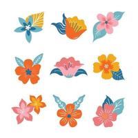 Elements Depicting Beautifully Colored Summer Flower vector