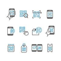 Set of Check Code Outline Icon vector