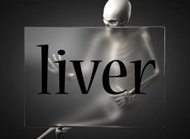 liver word on glass and skeleton photo