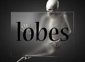 lobes word on glass and skeleton photo