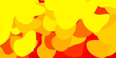 Dark red, yellow vector pattern with abstract shapes.