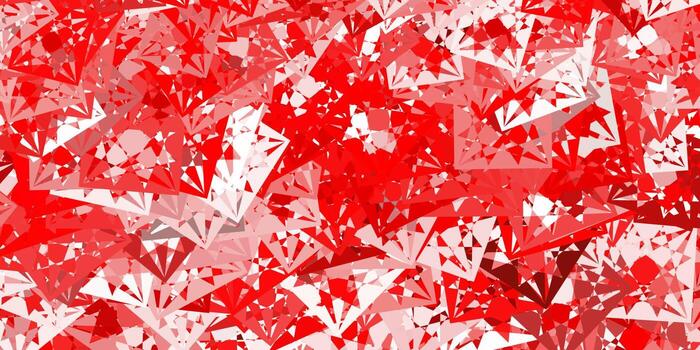 textura de vector rojo claro con triángulos al azar.