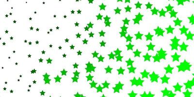 Light Green vector background with small and big stars.