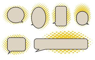 set Empty speech bubbles decorated with halftones.on a white background, vector speaking or talk bubble