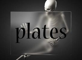 plates word on glass and skeleton photo