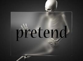 pretend word on glass and skeleton photo