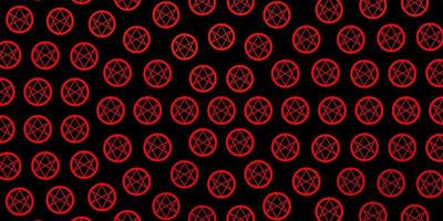 Dark Red vector pattern with magic elements.